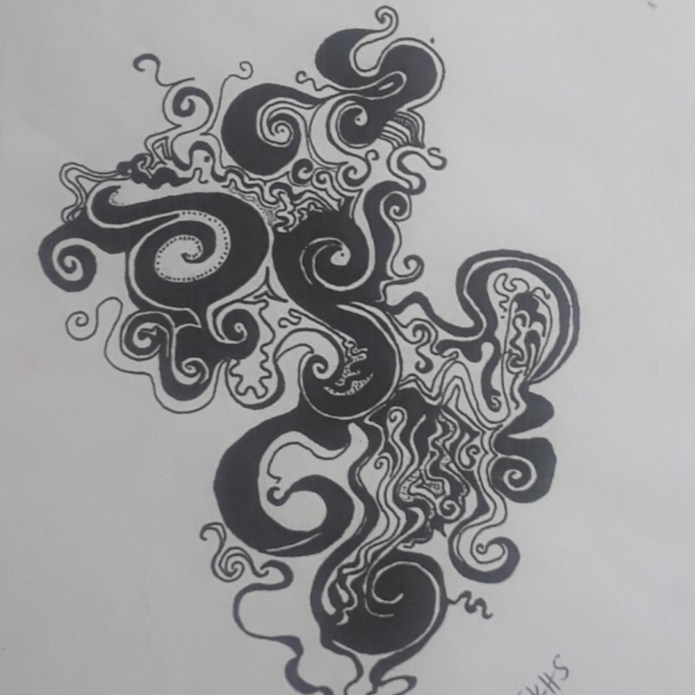 💎🖤 Modern Abstract Black Ink Original Art Small one of a kind rare - Picture 2 of 2